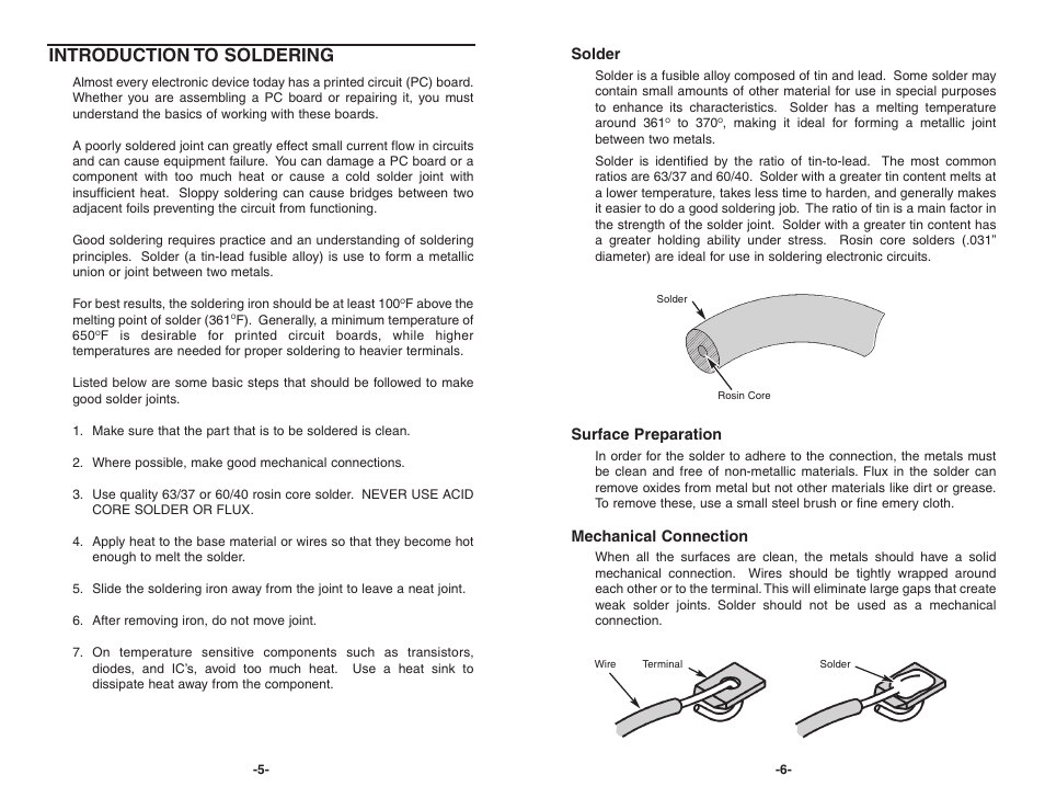 Introduction to soldering | Elenco Soldering Station User Manual | Page 6 / 6