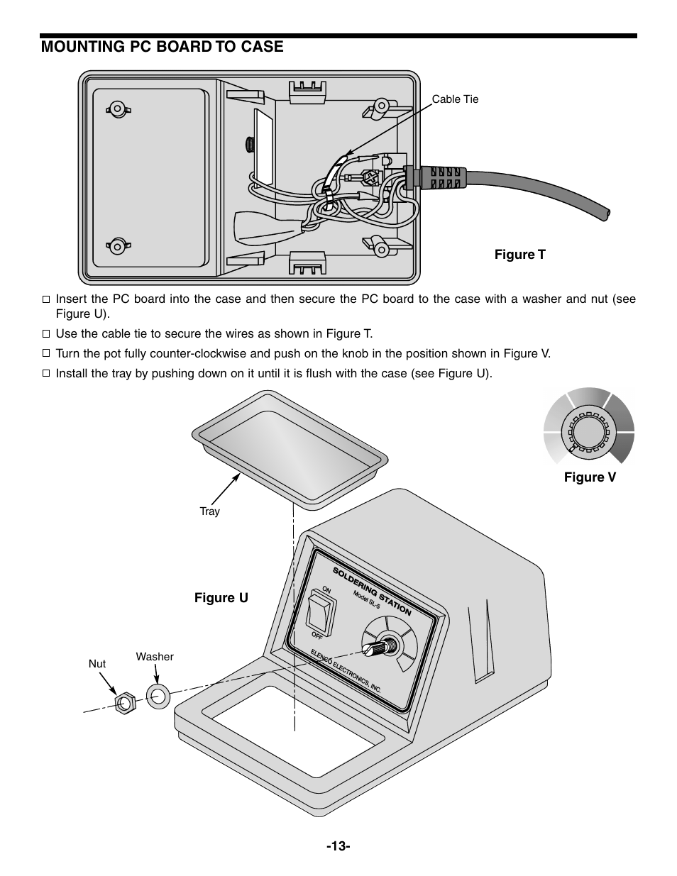 Mounting pc board to case | Elenco Soldering Station User Manual | Page 14 / 20