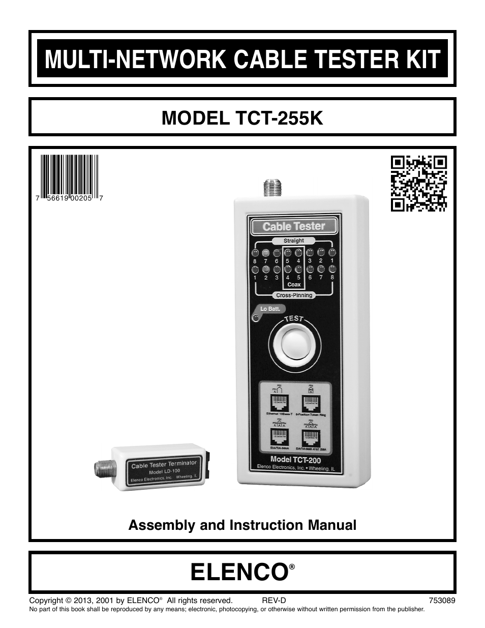 Elenco DataCom Tester Kit User Manual | 28 pages