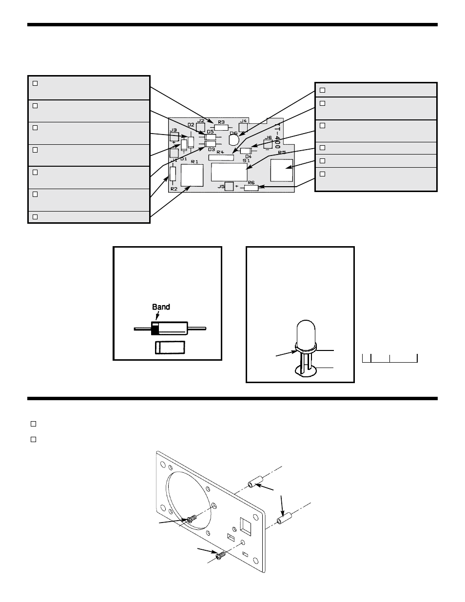 Assemble the following components to the pc board, Assemble components to the case and pc board | Elenco Telephone Line Analyzer Kit User Manual | Page 8 / 16