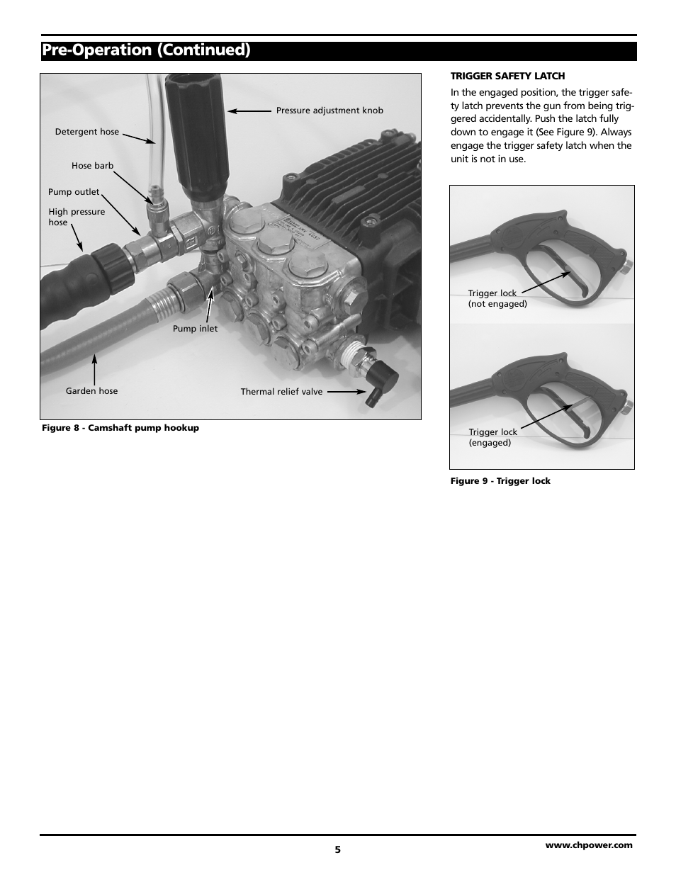 Pre-operation (continued) | Campbell Hausfeld PW3228 User Manual | Page 5 / 14