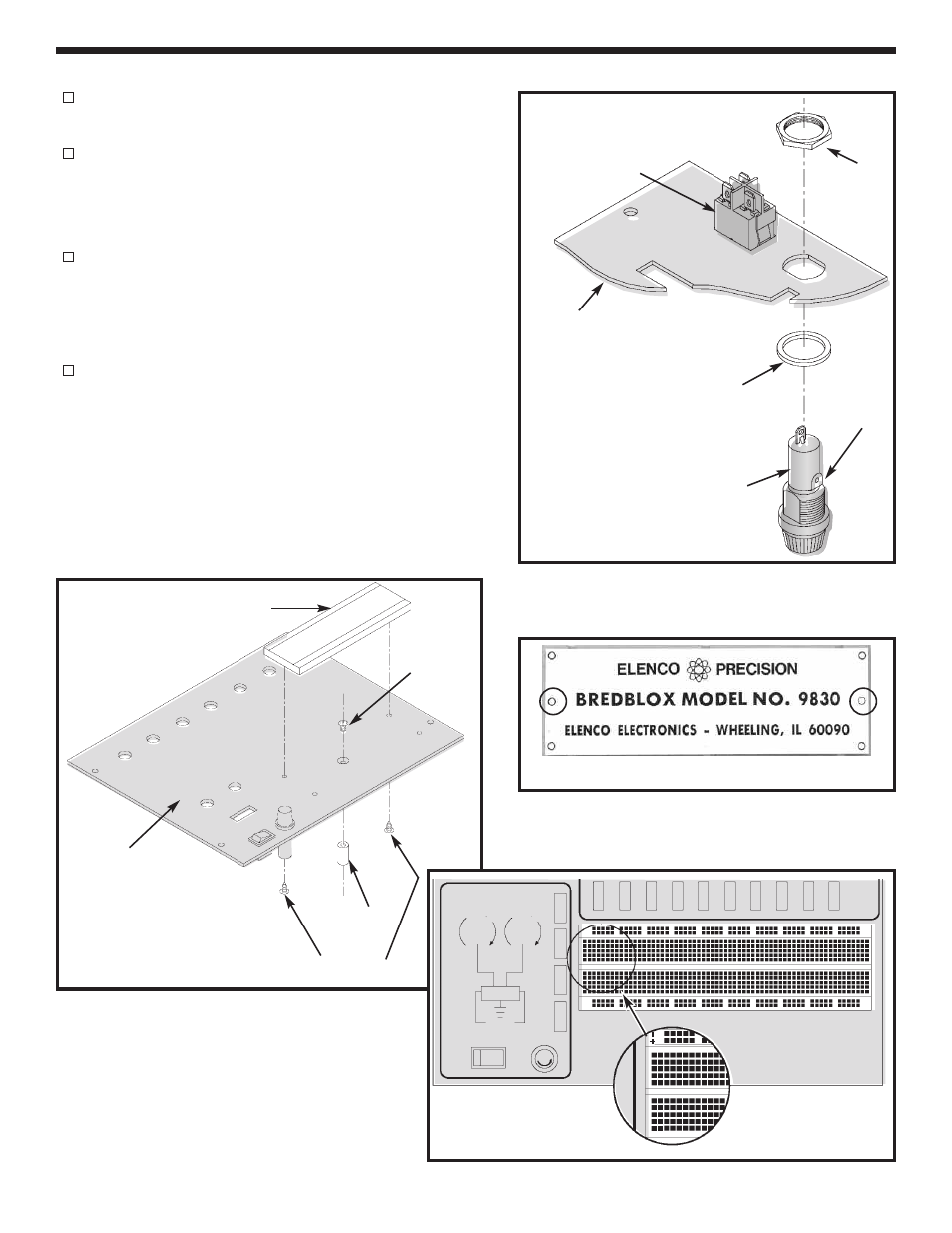Mount components to panel, Figure s -13, Figure r | Figure t, Back side - lower right corner figure q | Elenco Digital / Analog Trainer Kit Version User Manual | Page 14 / 52