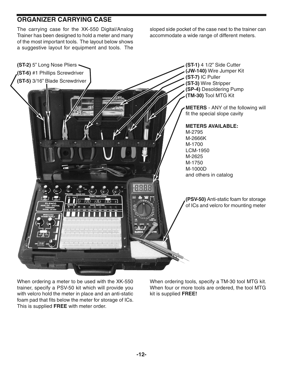 Organizer carrying case | Elenco Digital / Analog Trainer in Case User Manual | Page 13 / 16