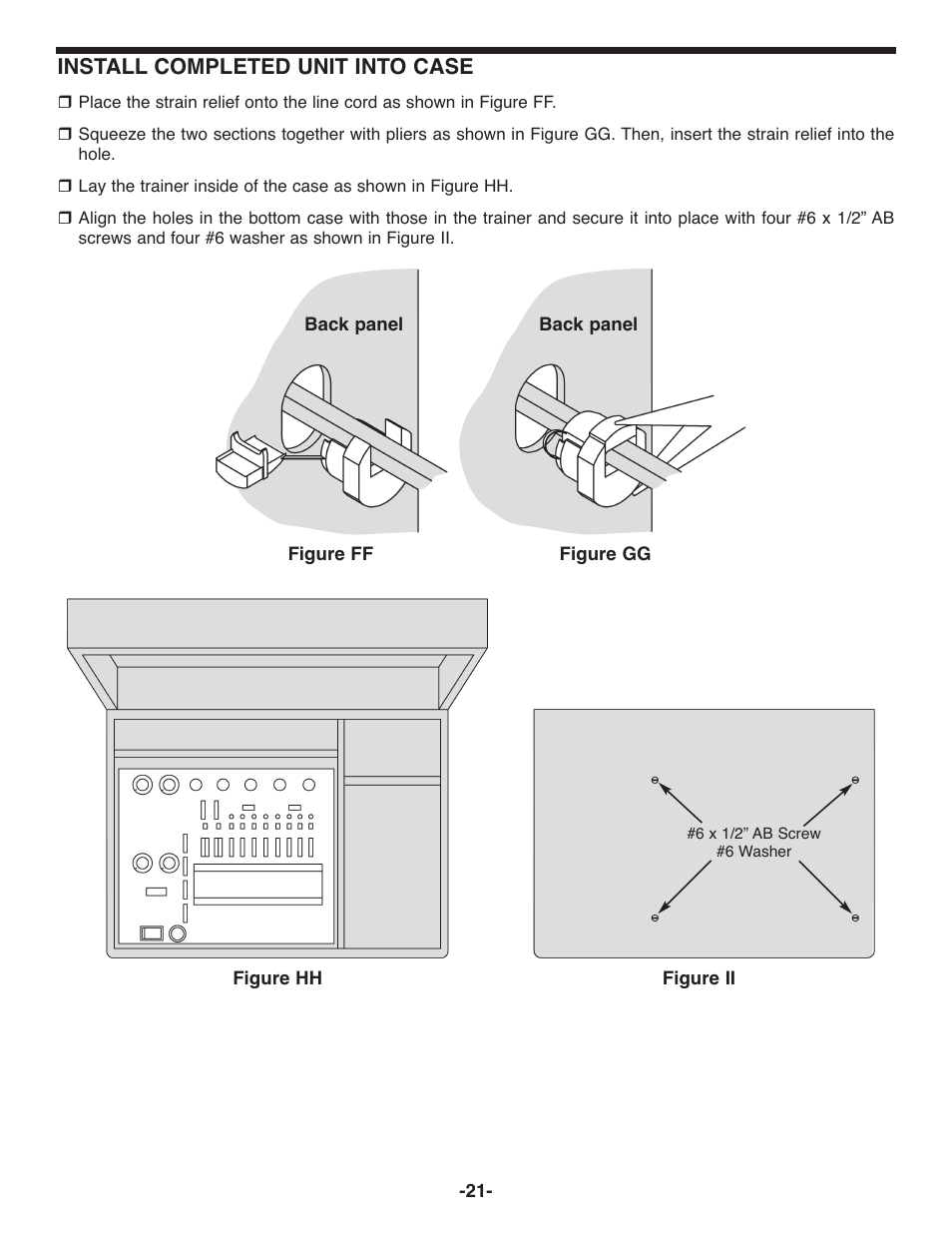 Install completed unit into case | Elenco Deluxe Digital / Analog Trainer with Tools Kit Version User Manual | Page 22 / 52