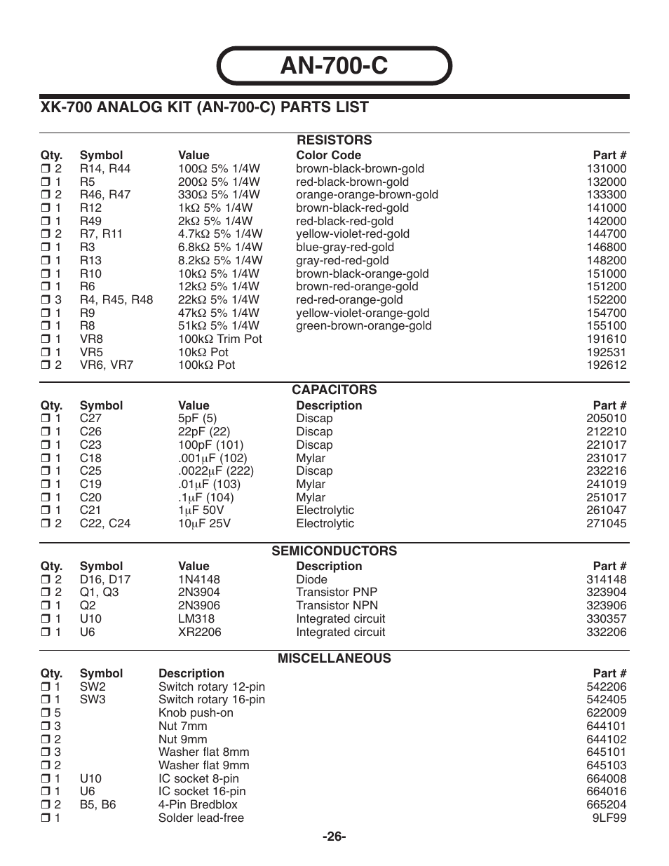 An-700-c | Elenco Deluxe Digital / Analog Trainer with Tools Kit Version User Manual | Page 27 / 52