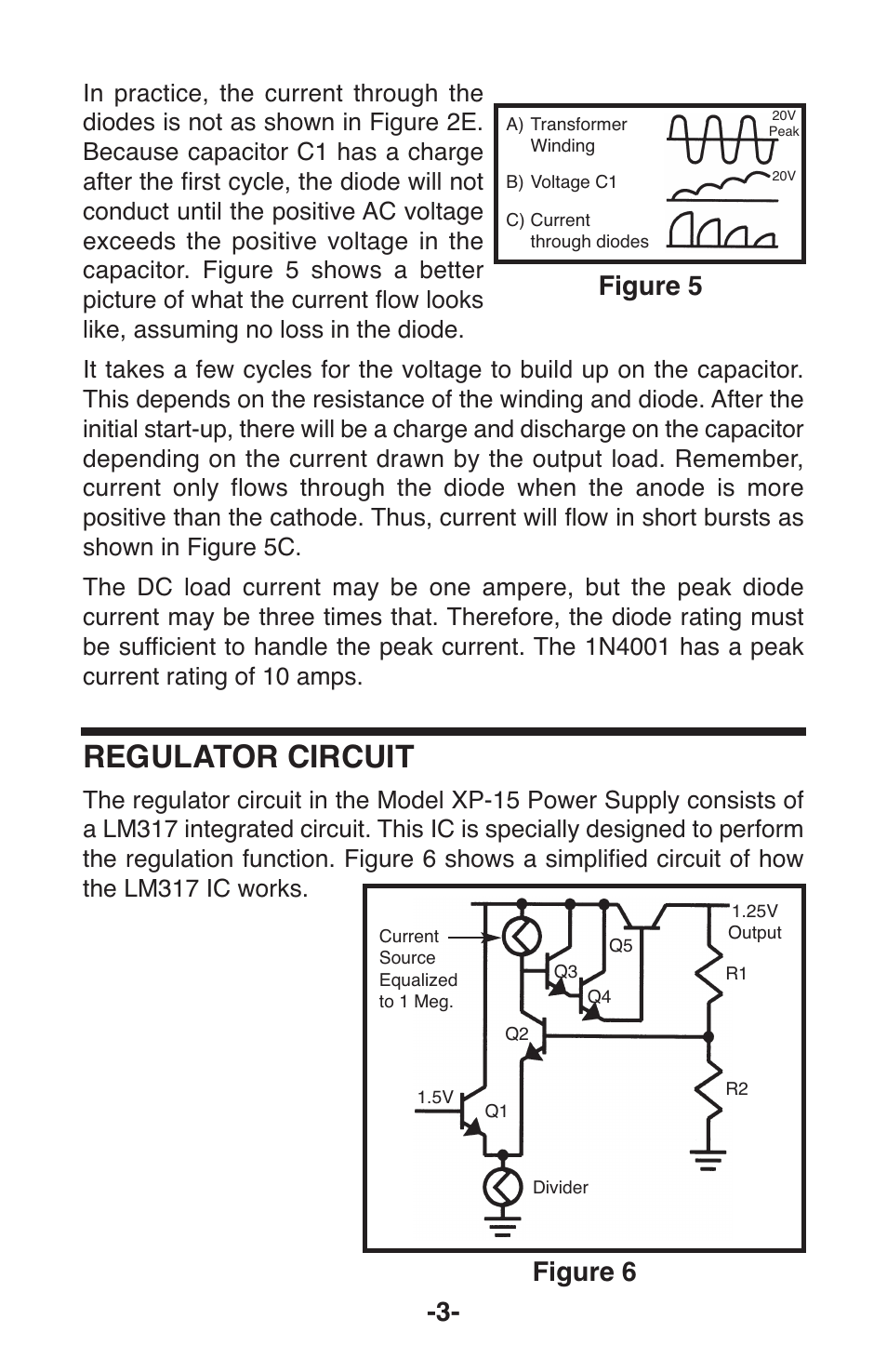 Regulator circuit, Figure 5, Figure 6 | Elenco Variable Voltage Power Supply User Manual | Page 4 / 8