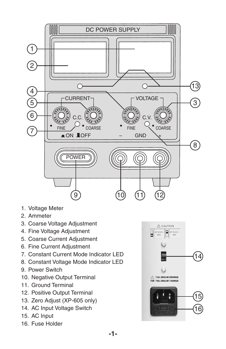 Elenco 030VDC @ 5A Analog User Manual | Page 2 / 8