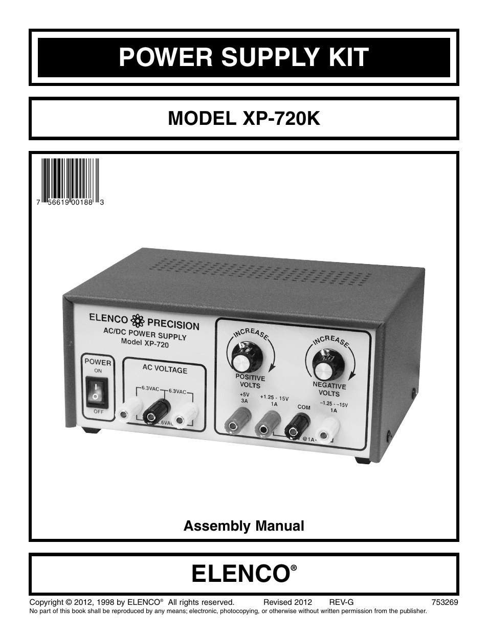 Elenco Same as XP720 in Kit Form User Manual | 20 pages