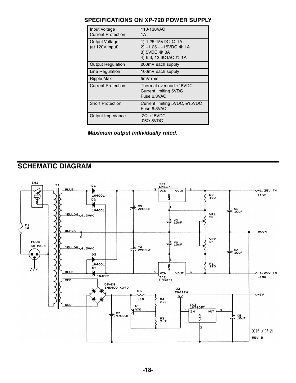 Schematic diagram | Elenco Same as XP720 in Kit Form User Manual | Page 19 / 20