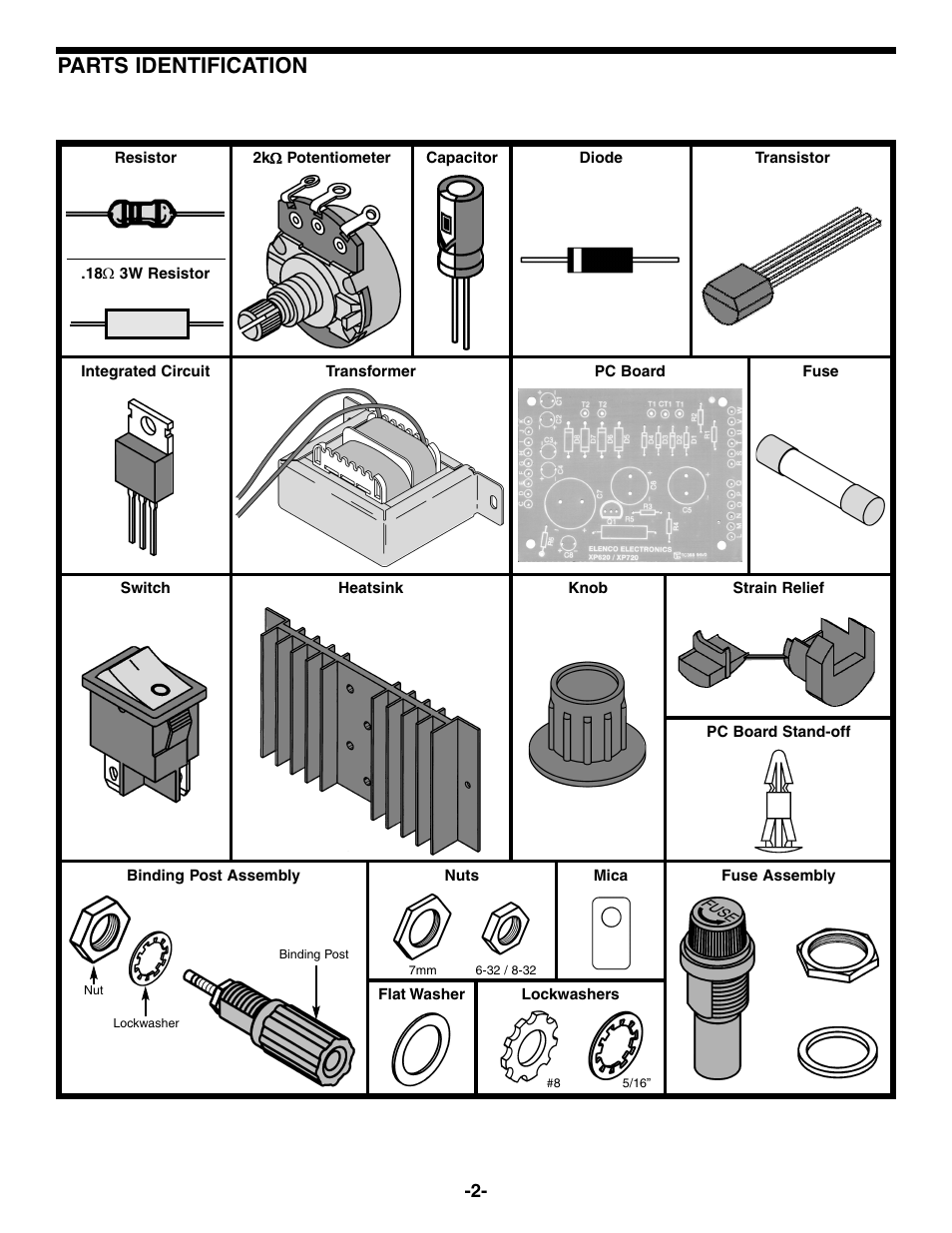 Parts identification | Elenco Same as XP720 in Kit Form User Manual | Page 3 / 20
