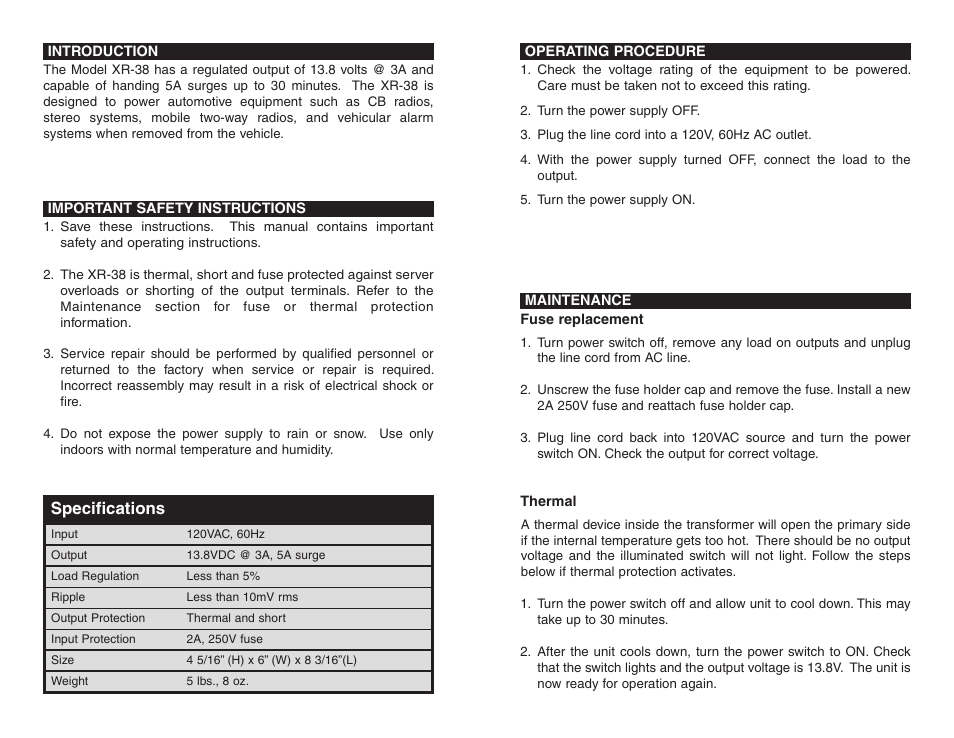 Elenco Regulated 13.8V @ 3A User Manual | Page 2 / 2