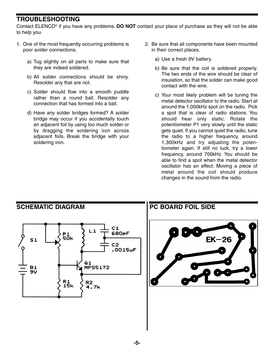 Elenco Metal Detector User Manual | Page 6 / 8