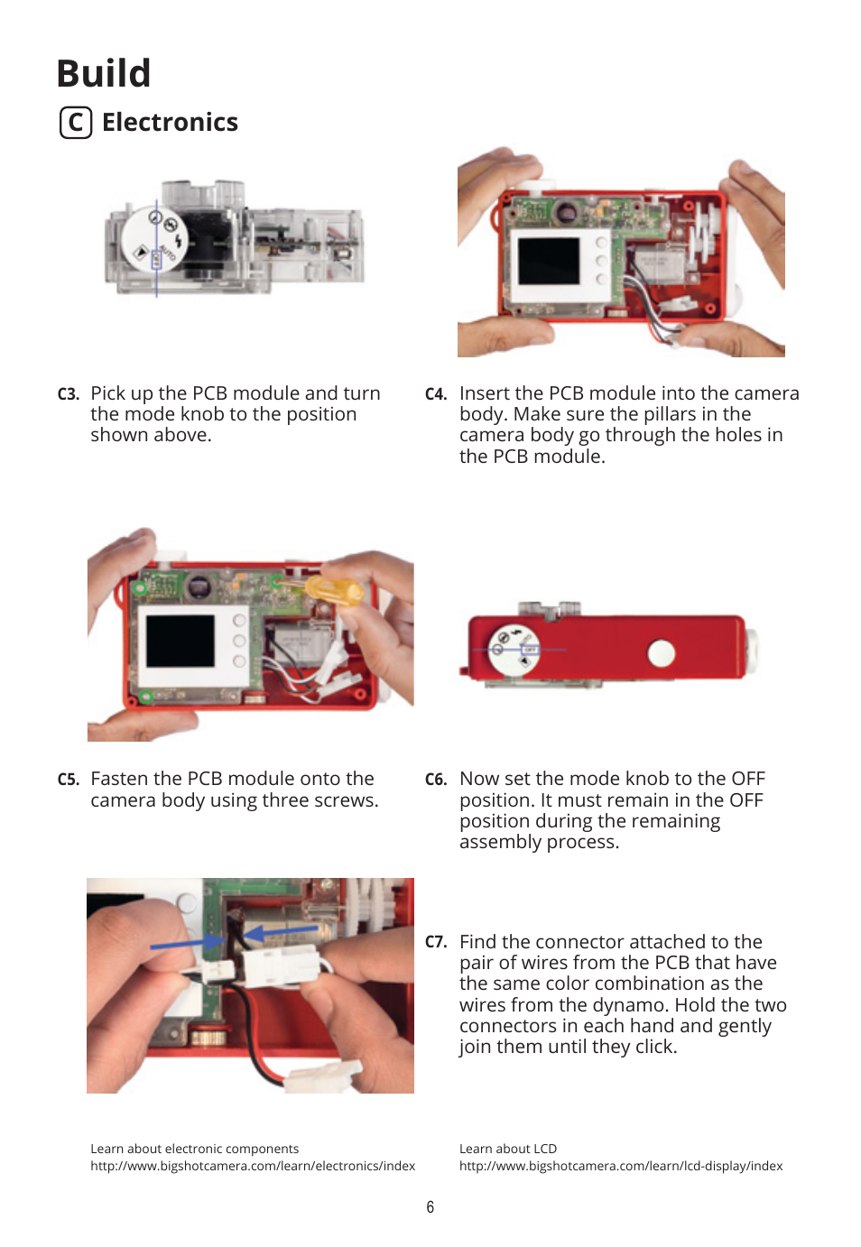 Build, C electronics | Elenco Bigshot Camera User Manual | Page 8 / 16