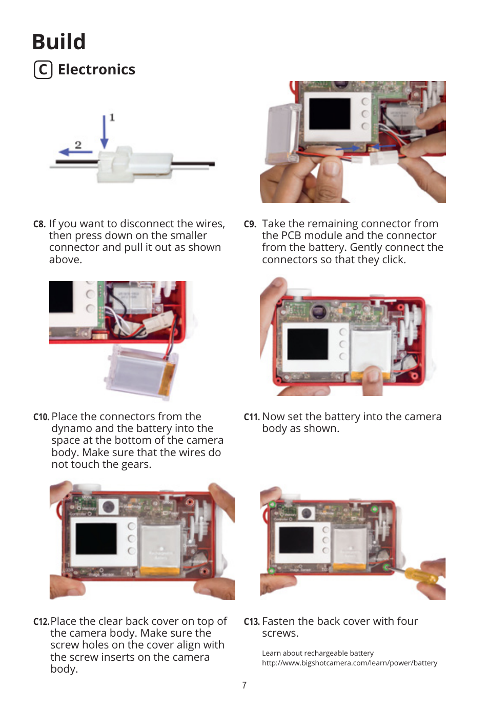 Build, C electronics | Elenco Bigshot Camera User Manual | Page 9 / 16