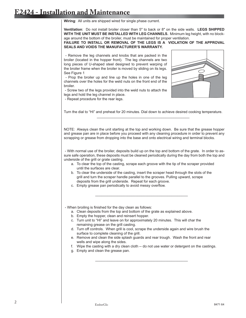 E2424 - installation and maintenance | EmberGlo E2424 User Manual | Page 2 / 8