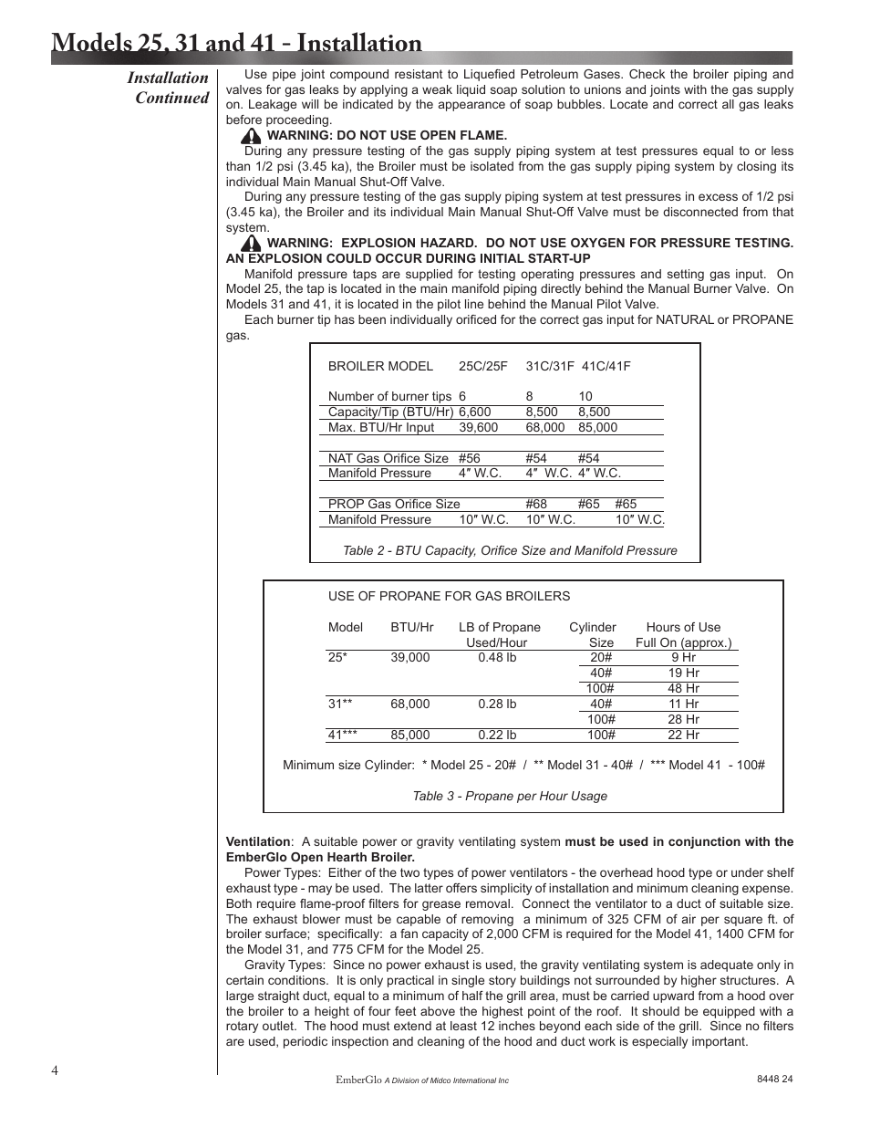 Installation continued | EmberGlo Models 41 User Manual | Page 4 / 8