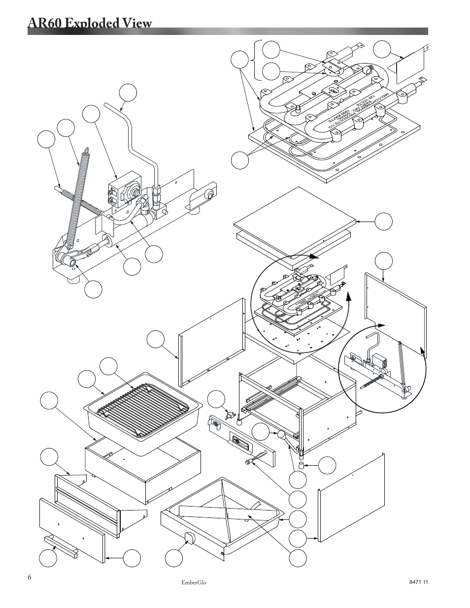 Ar60 exploded view | EmberGlo Model AR60 User Manual | Page 6 / 9