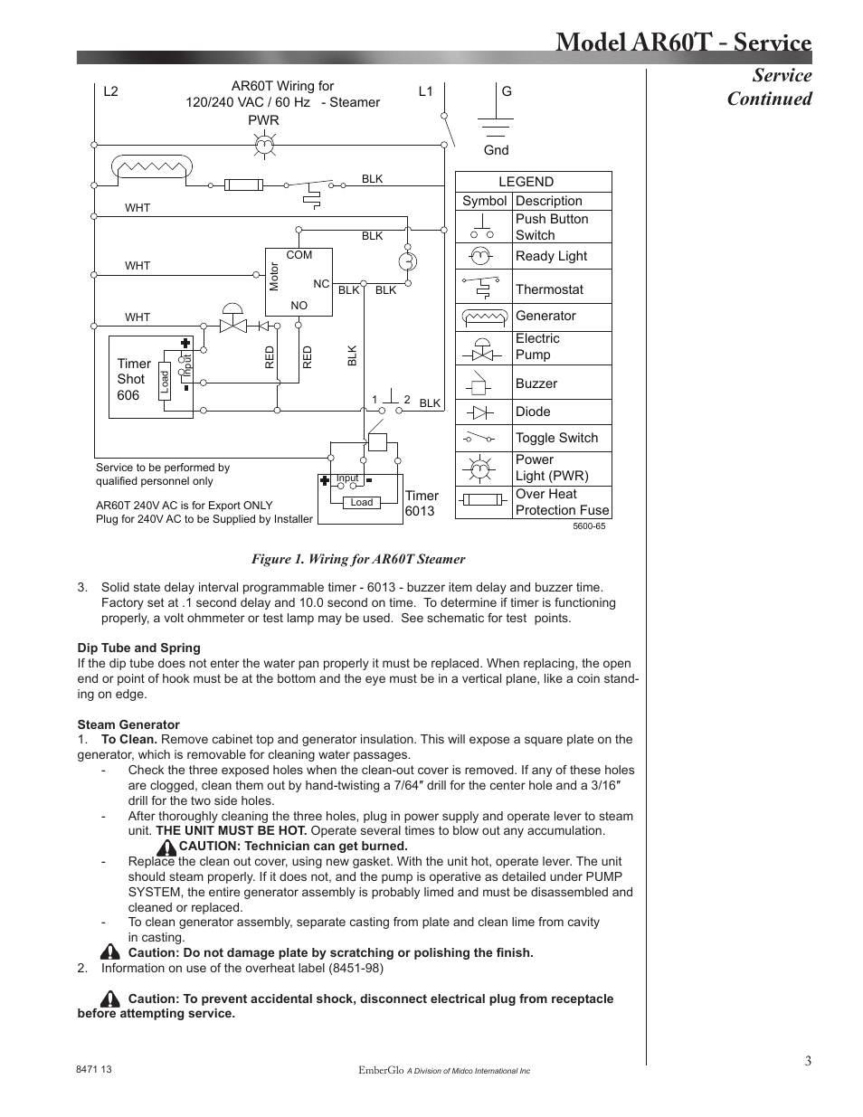 Model ar60t - service, Service continued | EmberGlo Model AR60T User Manual | Page 3 / 12