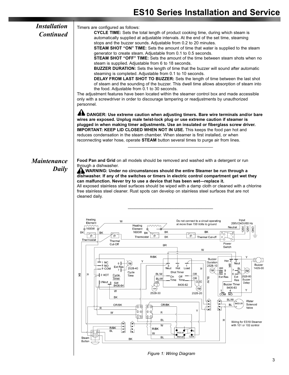 Es10 series installation and service, Maintenance daily installation continued | EmberGlo ES10 User Manual | Page 3 / 7