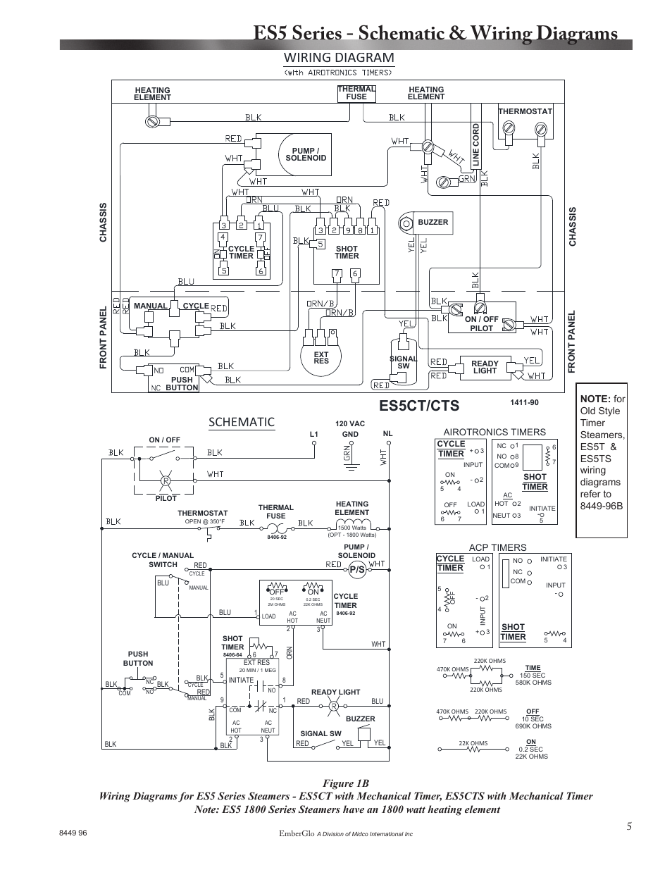 Es5 series - schematic & wiring diagrams, Wiring diagram, Es5ct/cts | Schematic | EmberGlo ES5 Series User Manual | Page 5 / 10