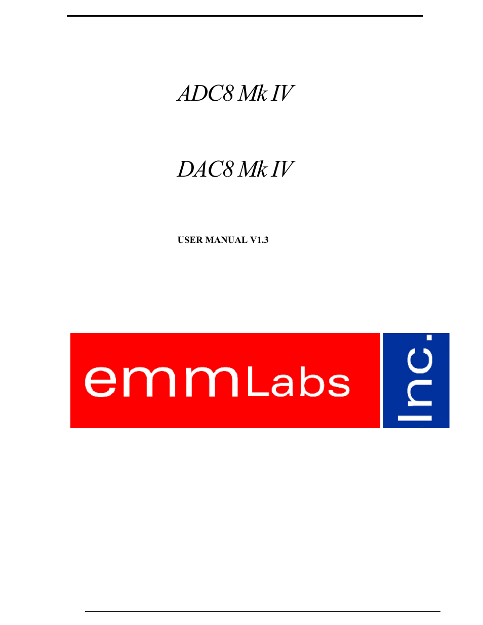 EMM Labs DAC8 MKIV User Manual | 15 pages