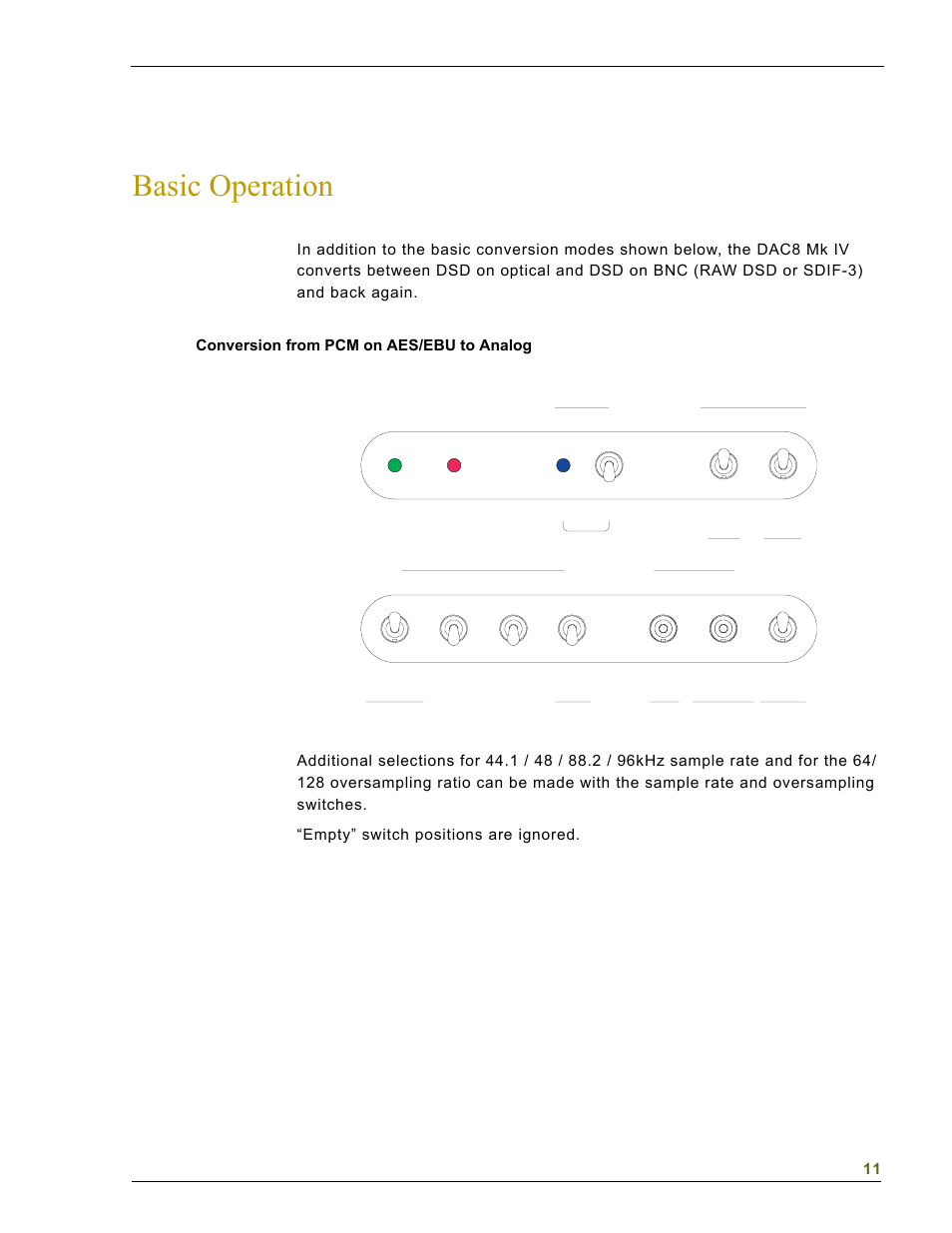 Basic operation | EMM Labs DAC8 MKIV User Manual | Page 12 / 15