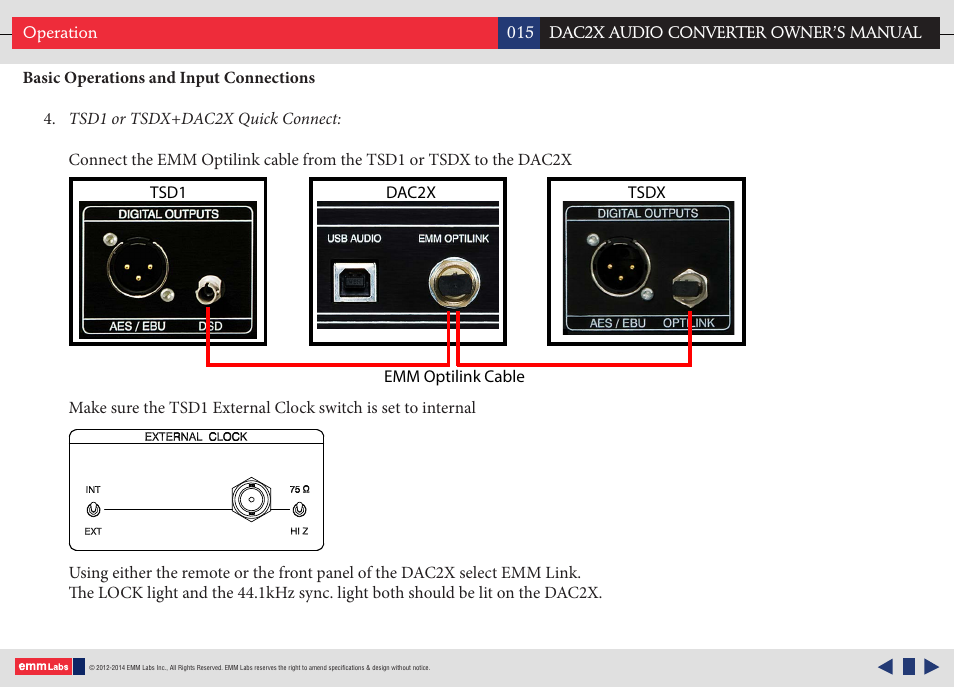 Input connections | EMM Labs DAC2X AUDIO CONVERTER User Manual | Page 15 / 21