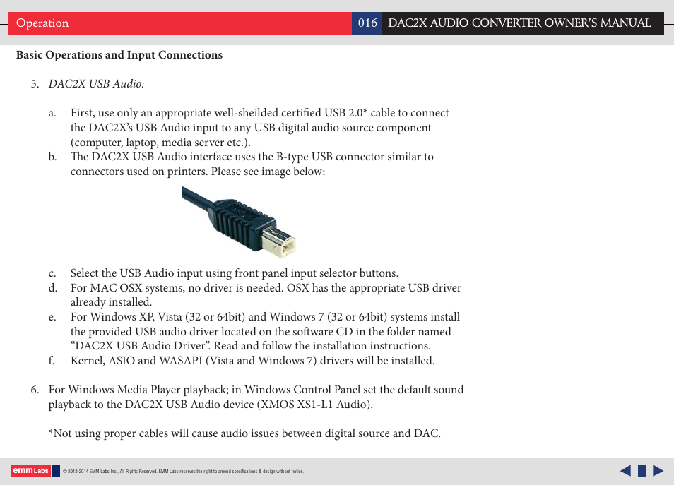 Dac2x usb audio | EMM Labs DAC2X AUDIO CONVERTER User Manual | Page 16 / 21