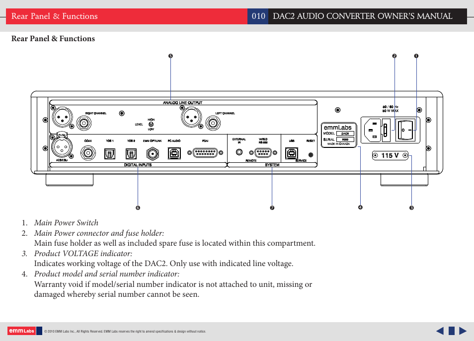 EMM Labs DAC2 AUDIO CONVERTER User Manual | Page 10 / 18