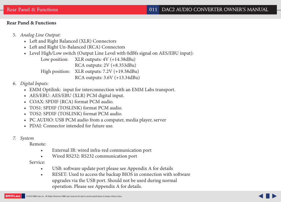 EMM Labs DAC2 AUDIO CONVERTER User Manual | Page 11 / 18