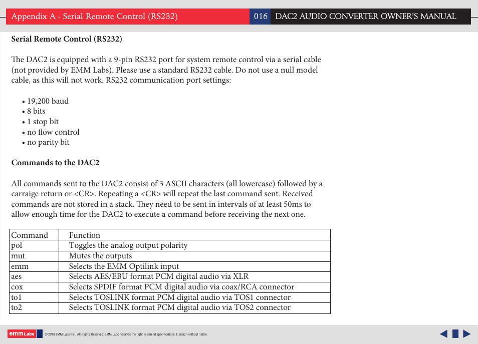 EMM Labs DAC2 AUDIO CONVERTER User Manual | Page 16 / 18