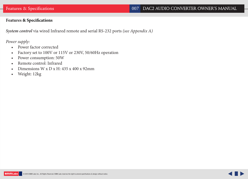 EMM Labs DAC2 AUDIO CONVERTER User Manual | Page 7 / 18