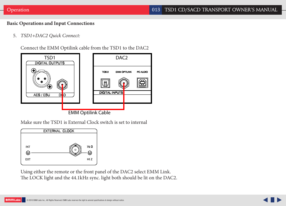 EMM Labs TSD1 CD/SACD TRANSPORT User Manual | Page 13 / 17