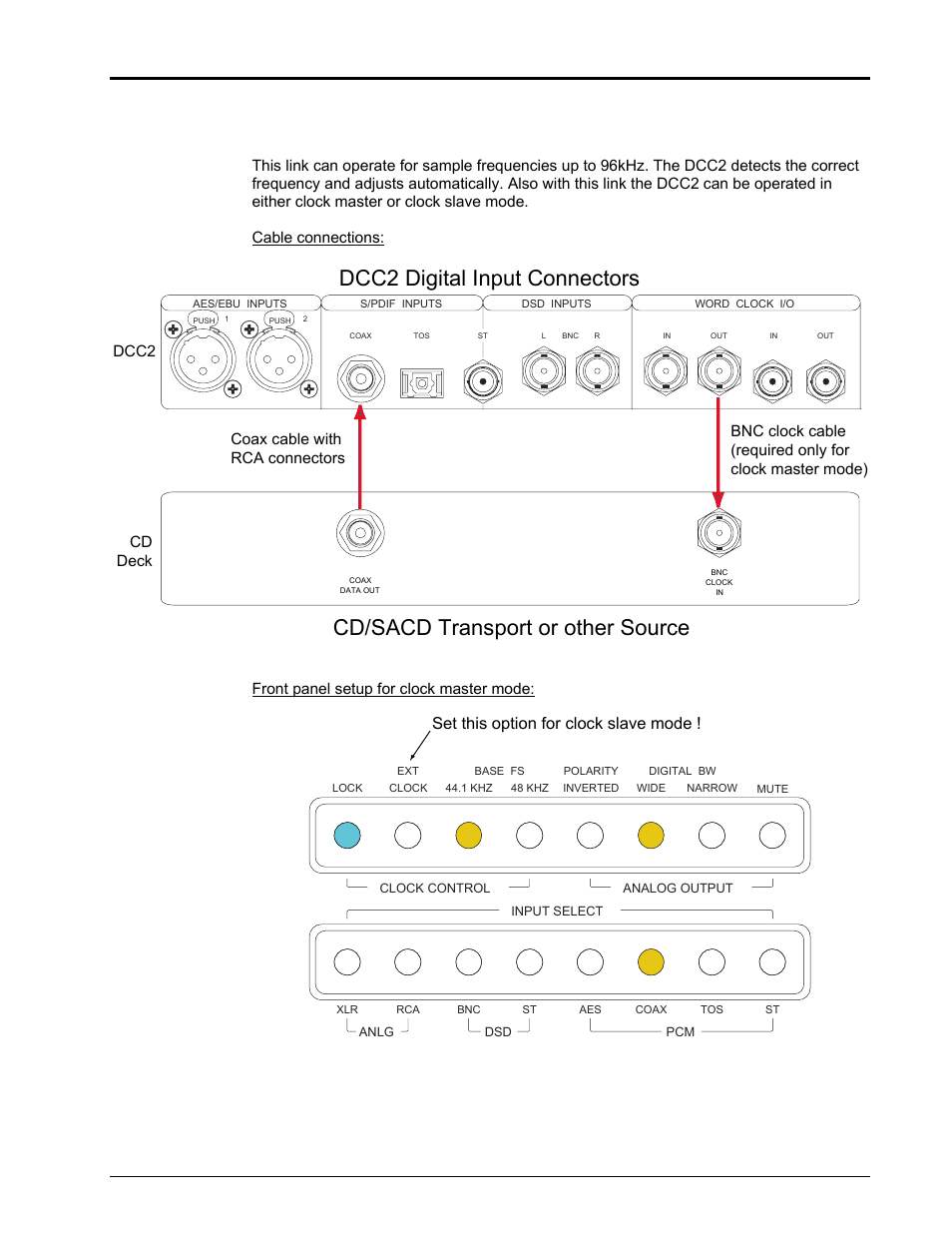 Set this option for clock slave mode | EMM Labs DCC2 DIGITAL CONTROL CENTER User Manual | Page 10 / 16