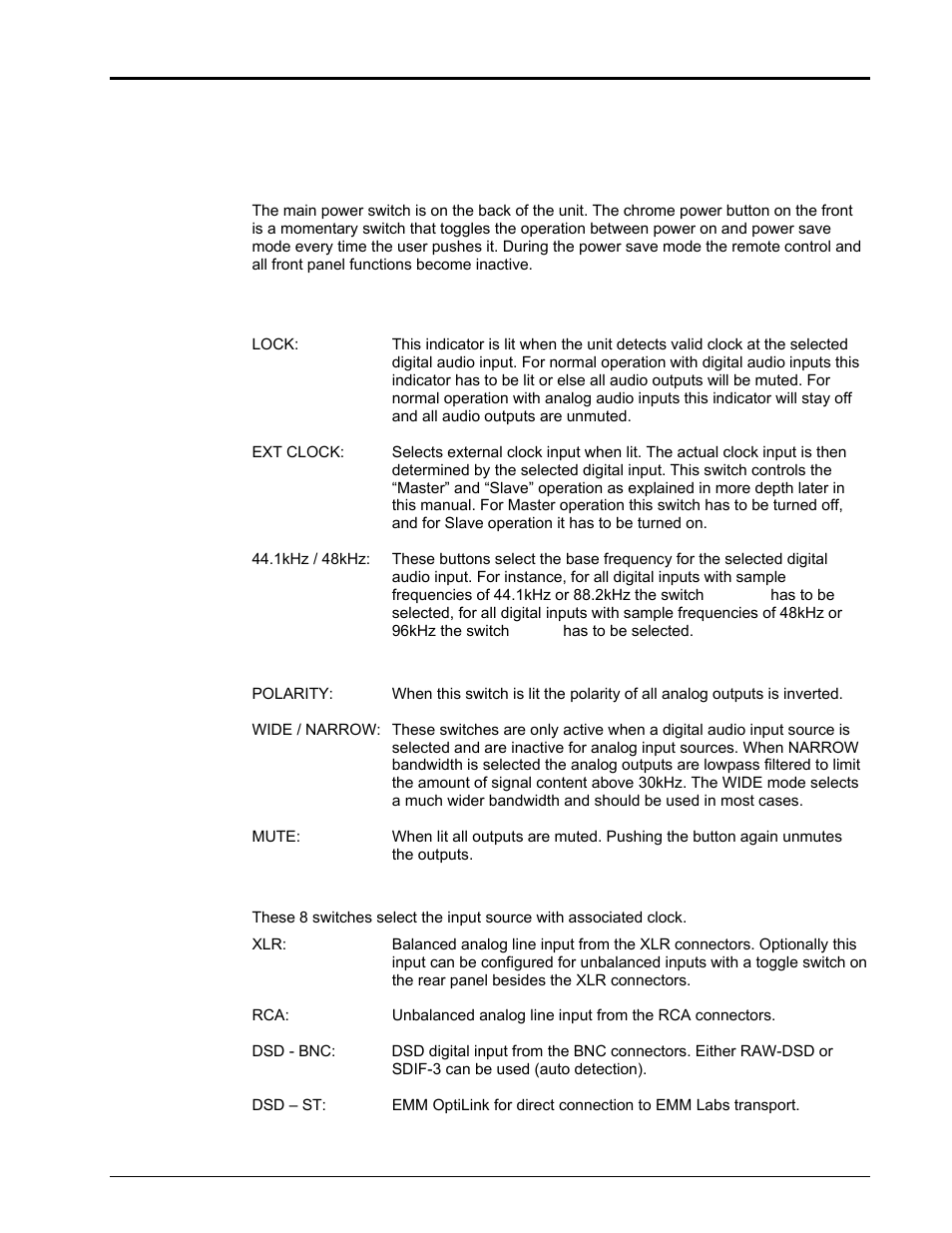 Function switches and indicators | EMM Labs DCC2 DIGITAL CONTROL CENTER User Manual | Page 4 / 16