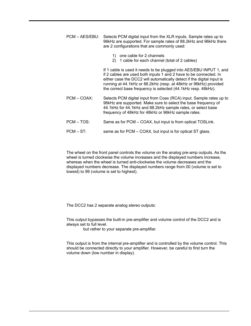 Connecting analog outputs | EMM Labs DCC2 DIGITAL CONTROL CENTER User Manual | Page 5 / 16