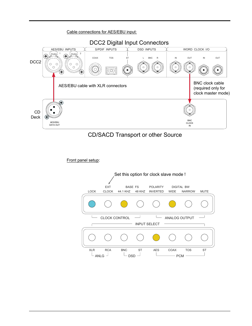 Set this option for clock slave mode | EMM Labs DCC2 DIGITAL CONTROL CENTER User Manual | Page 8 / 16