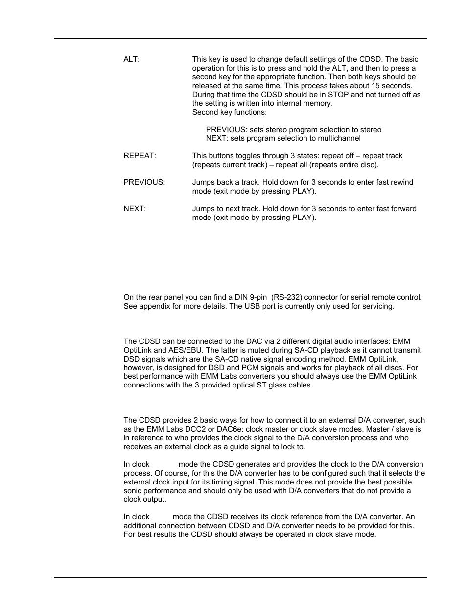 Basic operations and typical connections | EMM Labs CDSD DISC TRANSPORT User Manual | Page 6 / 14