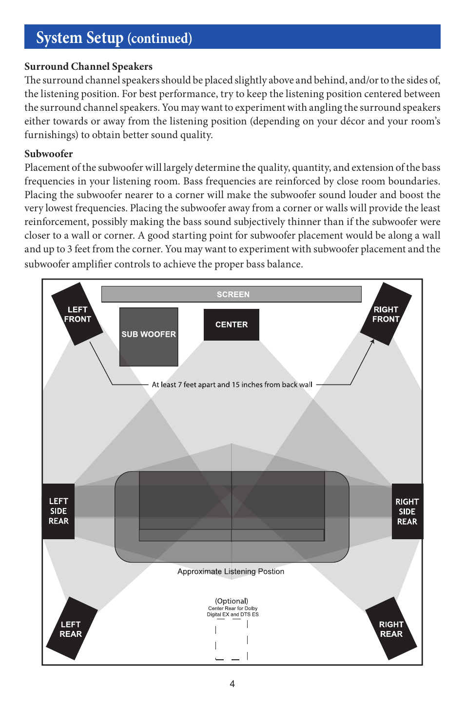 System setup, Continued) | EMP Tek EF50 User Manual | Page 5 / 8