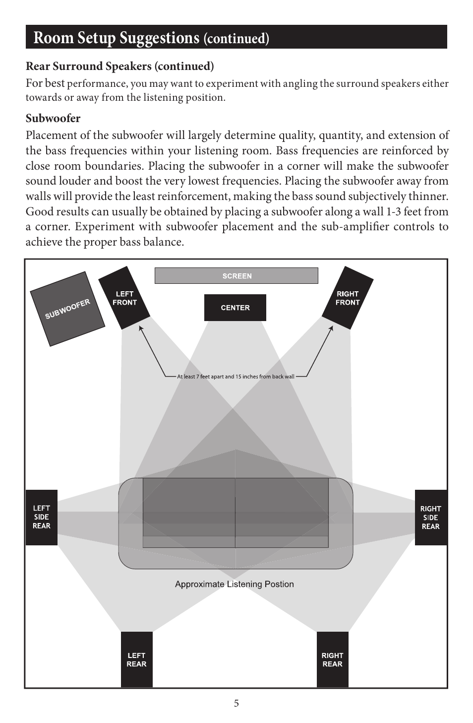 Room setup suggestions, Continued) | EMP Tek E41-B User Manual | Page 5 / 8