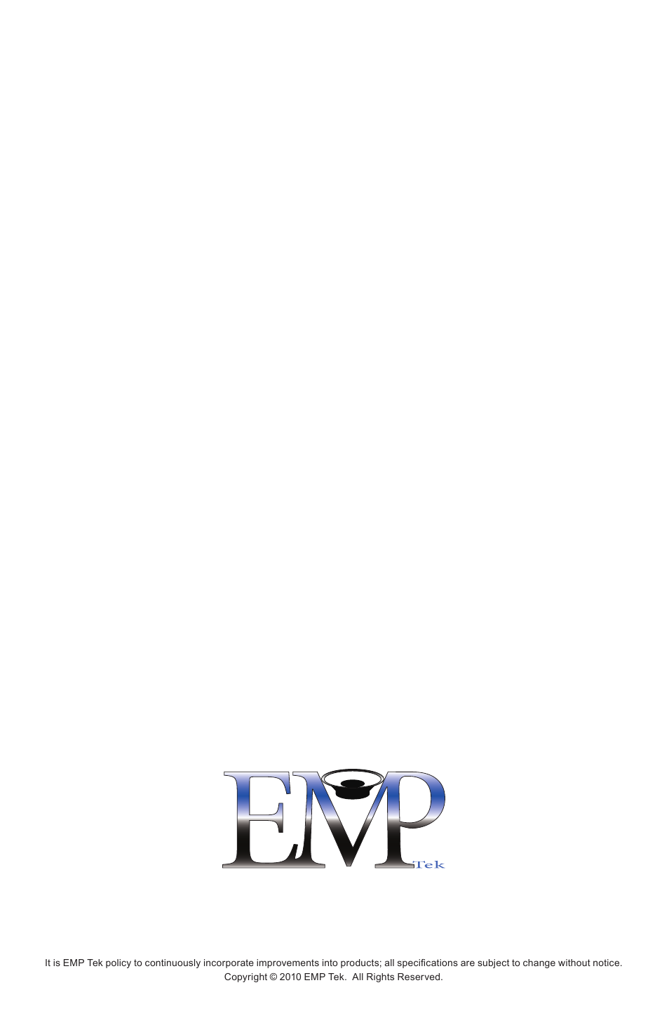 EMP Tek VT-40.2 User Manual | Page 12 / 12