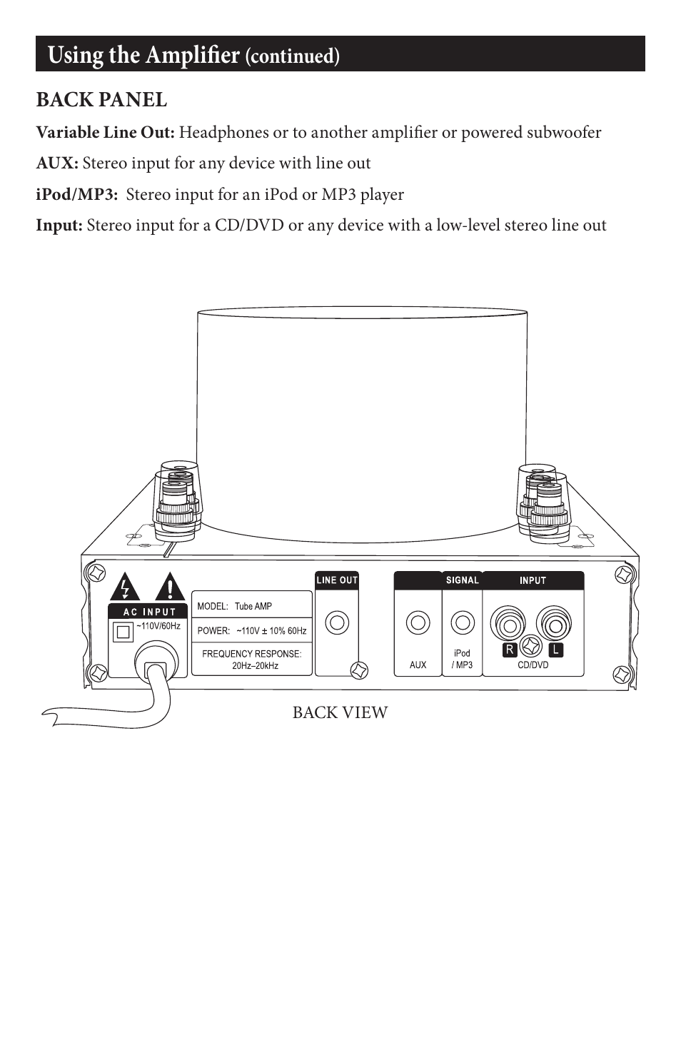 Using the amplifier | EMP Tek VT-40.2 User Manual | Page 7 / 12