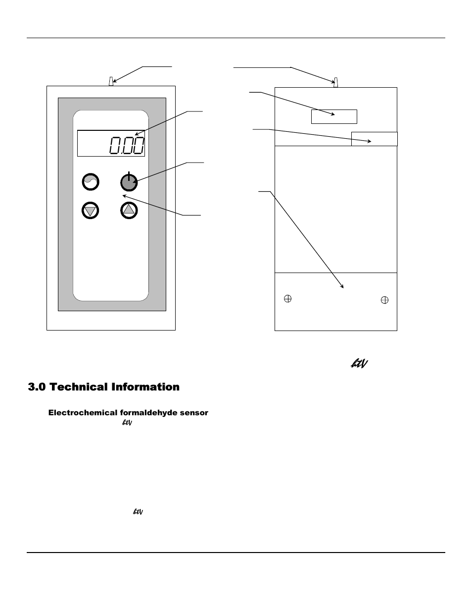Figure 1: features of the formaldemeter, 0 technical information | ENMET Formaldemeter htV User Manual | Page 5 / 14