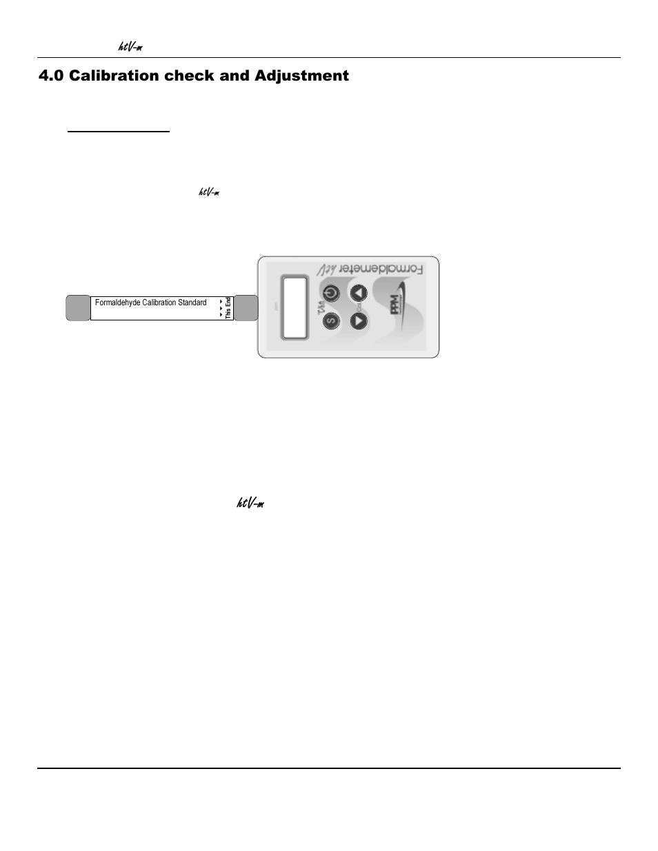 Htv-m, 0 calibration check and adjustment | ENMET PPM Formaldemeter™ htV-m User Manual | Page 7 / 19