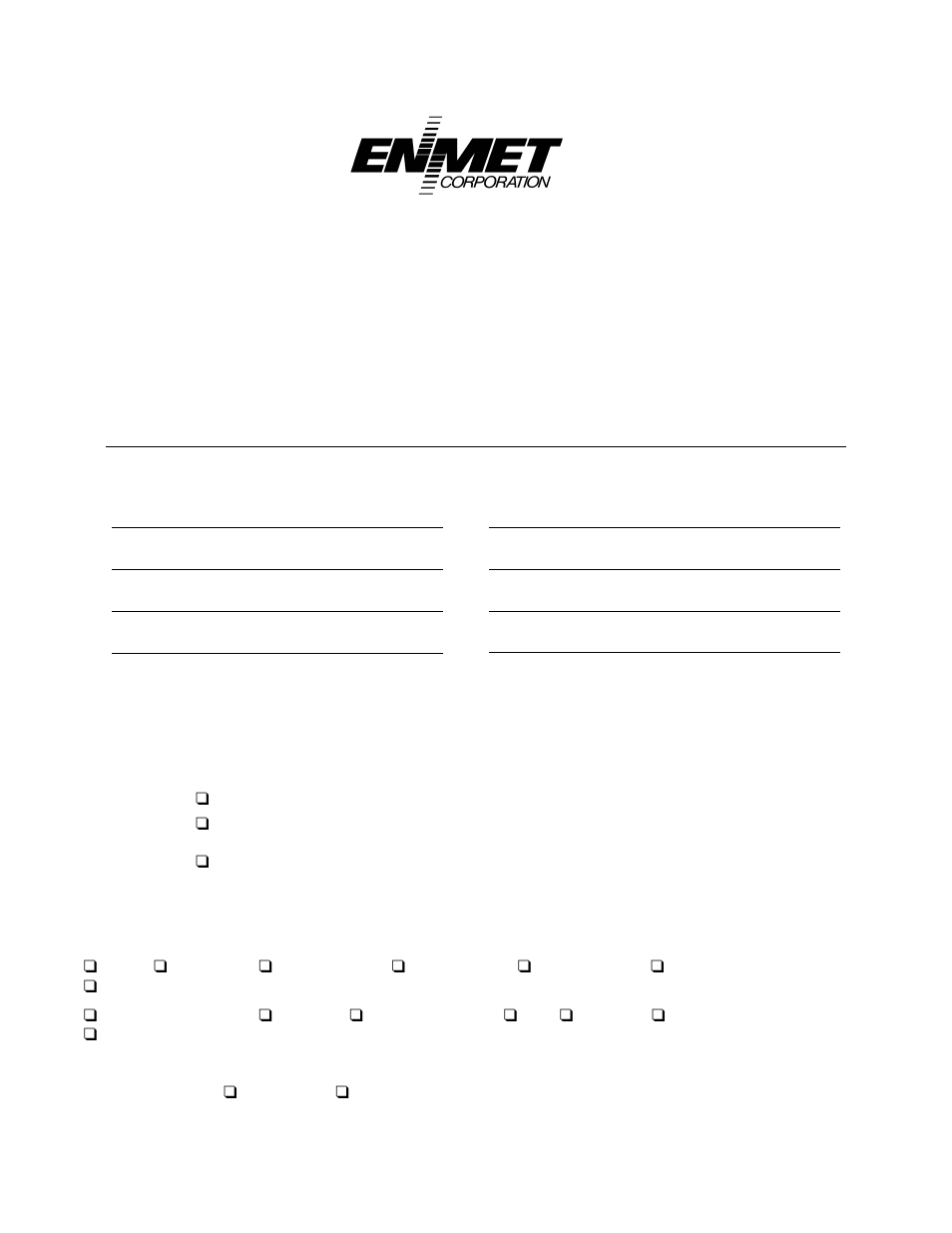 Repair return form | ENMET RECON/4 User Manual | Page 10 / 10