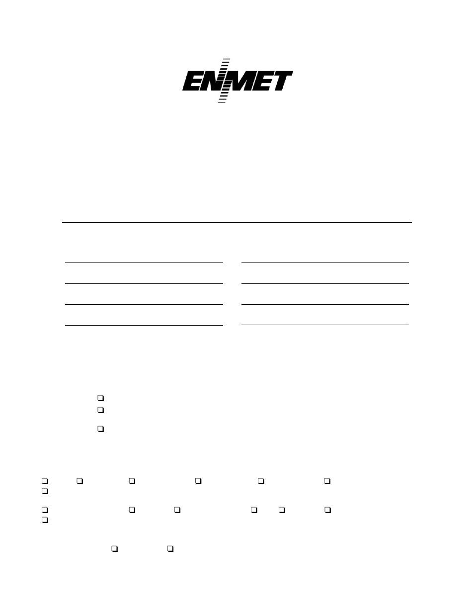Repair return form | ENMET RECON/B SERIES User Manual | Page 17 / 17