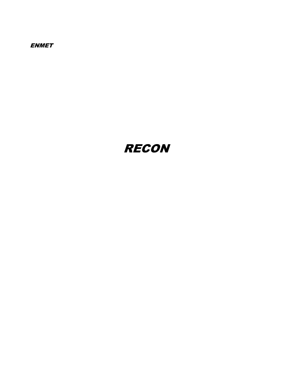 ENMET RECON Series User Manual | 16 pages