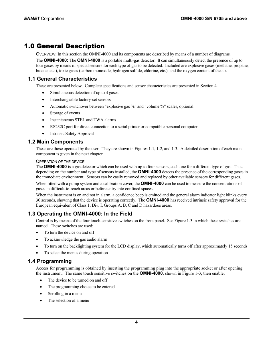 0 general description | ENMET OMNI-4000 User Manual | Page 10 / 72