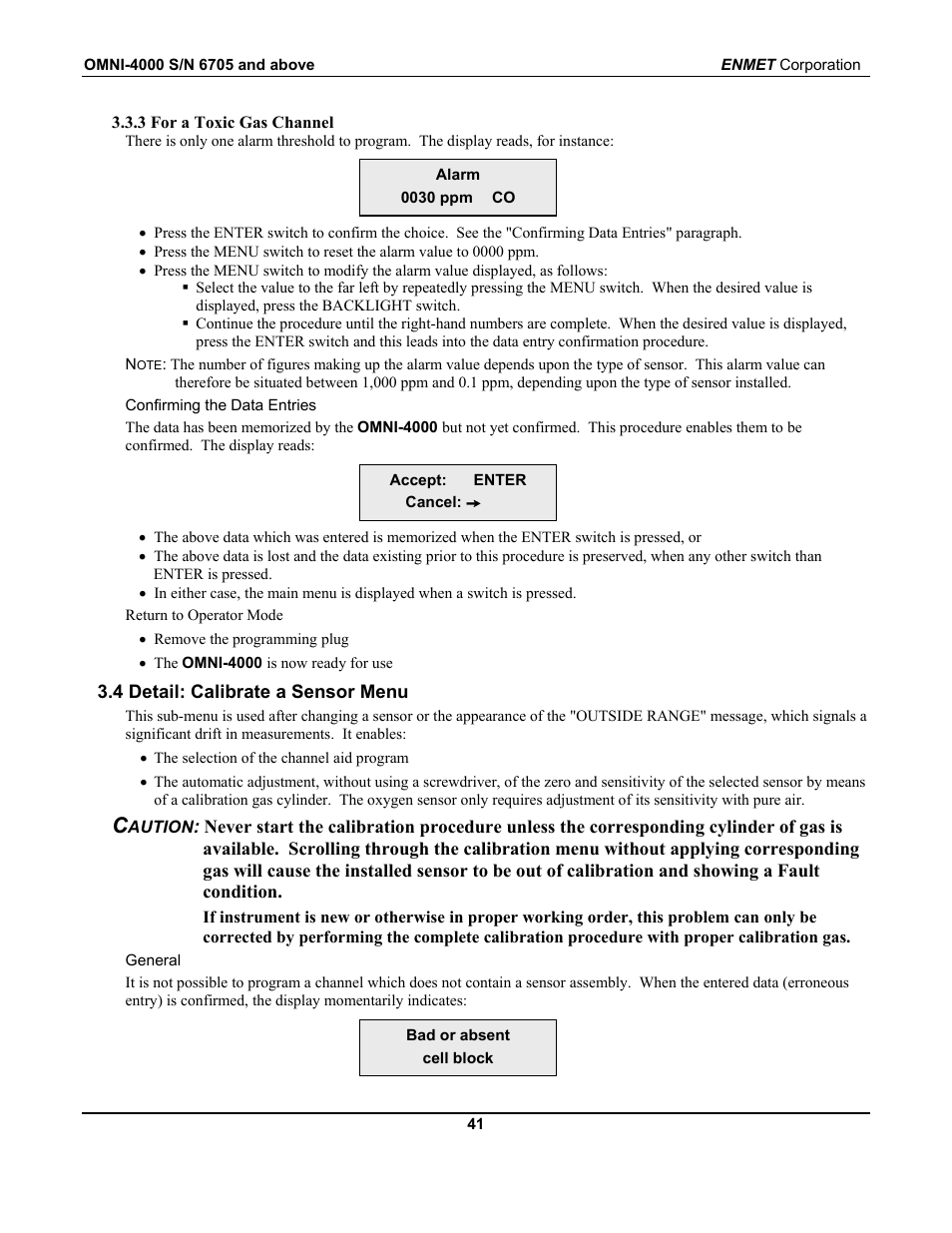 ENMET OMNI-4000 User Manual | Page 47 / 72