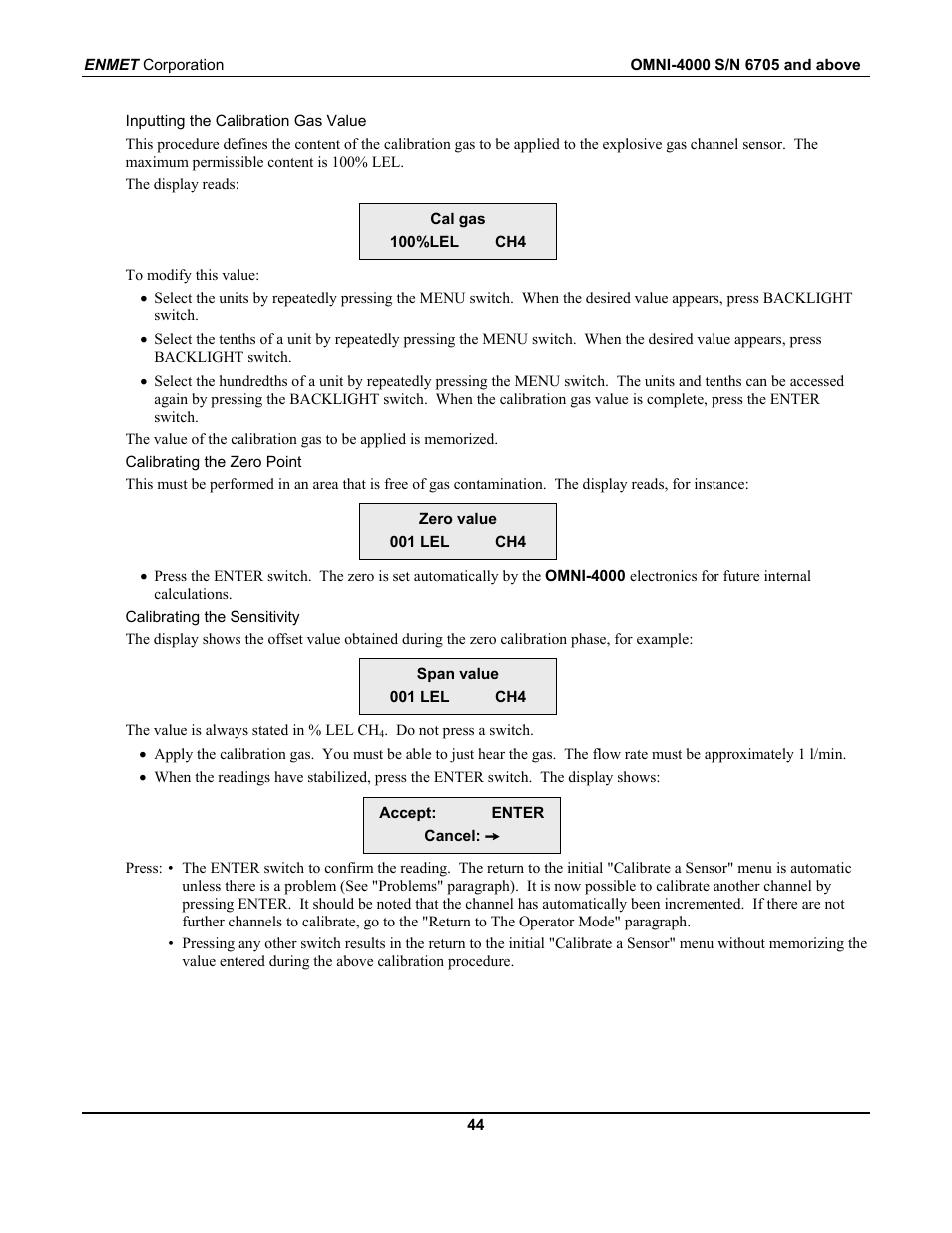 ENMET OMNI-4000 User Manual | Page 50 / 72